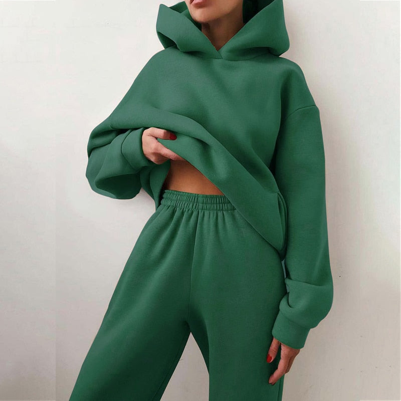 Oversized Dames Joggingpak met Hoodie | Tweedelige Set