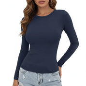 Slim Fit Longsleeve Top met Ronde Hals