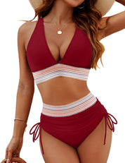 Ladies bikini set with high waist and top