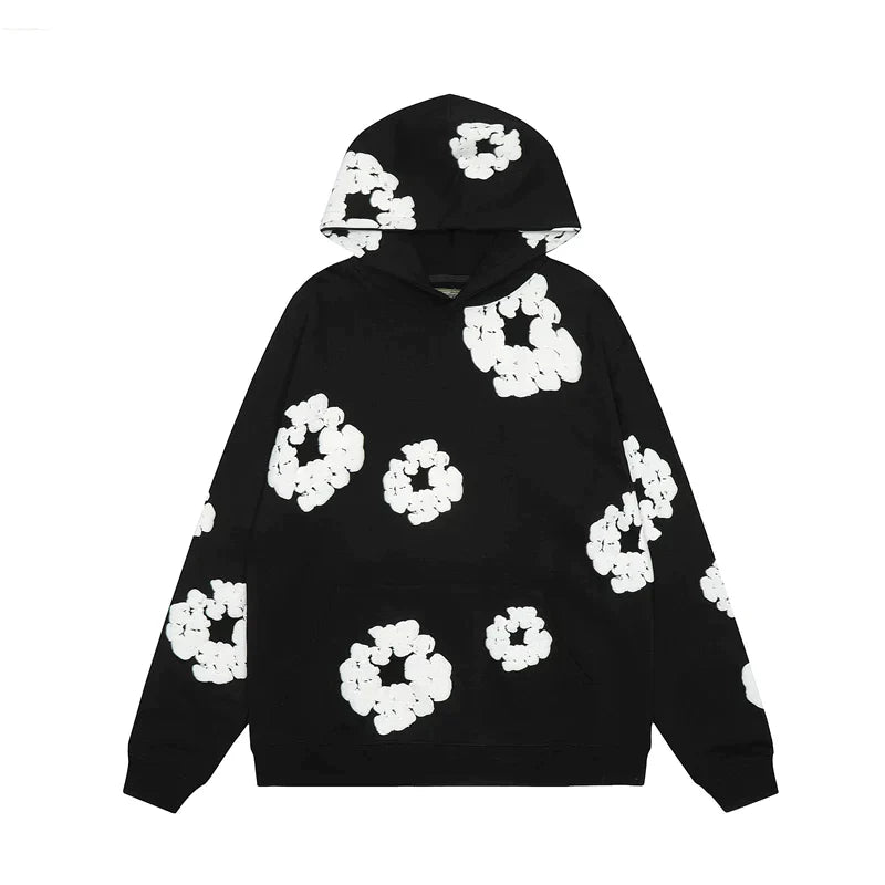 Dames hoodie met bloemenprint | Wintertrui