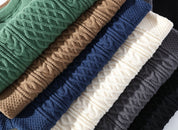 Warme wintertrui voor dames met ronde hals en gebreid ruit patroon