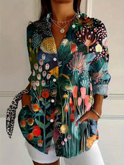 Dames zomer blouse met kleurijke print en losse pasvorm