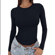 Slim Fit Longsleeve Top met Ronde Hals