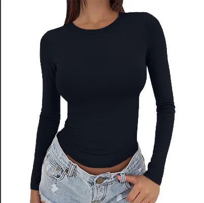 Slim Fit Longsleeve Top met Ronde Hals