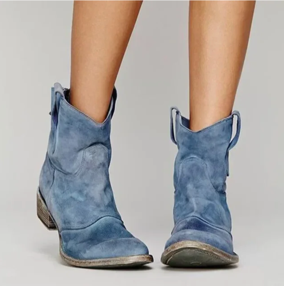 Dames enkellaarsjes met lage hak | Suède-look