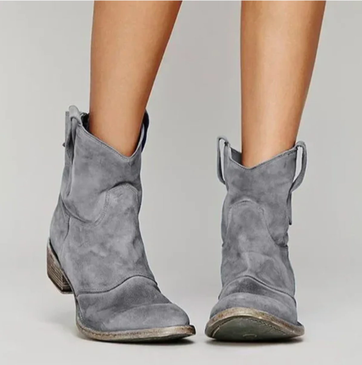 Dames enkellaarsjes met lage hak | Suède-look