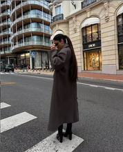 Dames oversized mantel met wollen look voor winter