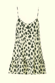 Dames zomerjurk met luipaardprint in wit of roze