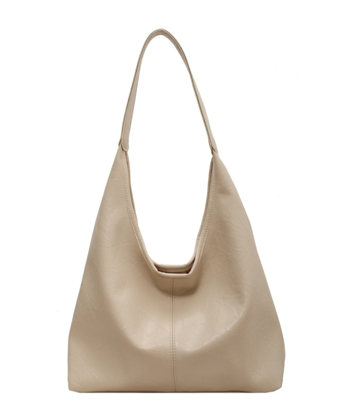Grote Dames Schoudertas Glanzende Afwerking | Ruime Leren Look Tas met Pouch