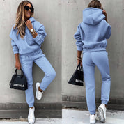Warm dames joggingpak met hoodie en joggingbroek | Herfst/winter set