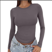 Slim Fit Longsleeve Top met Ronde Hals