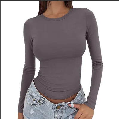 Slim Fit Longsleeve Top met Ronde Hals