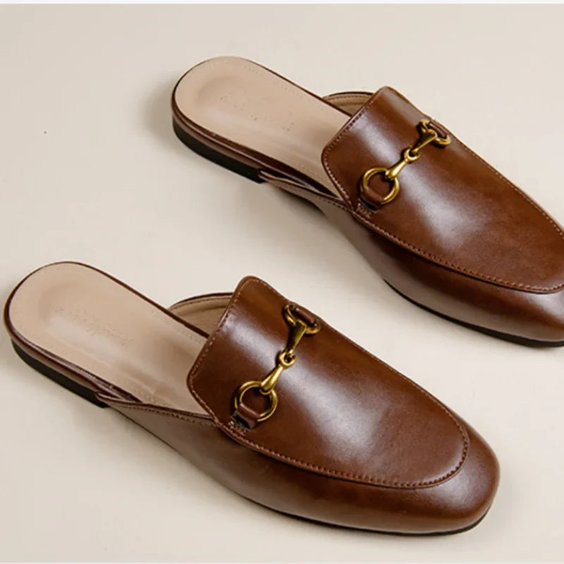 Loafers met Gouden Gesp Detail voor Kantoor - Zakelijke Instappers