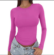 Slim Fit Longsleeve Top met Ronde Hals