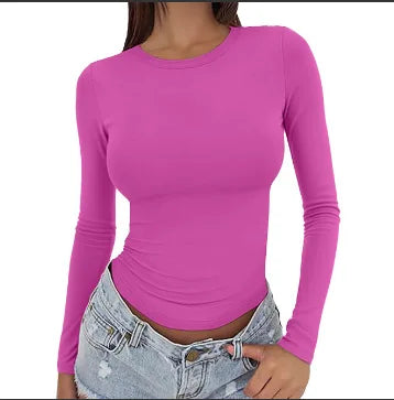 Slim Fit Longsleeve Top met Ronde Hals