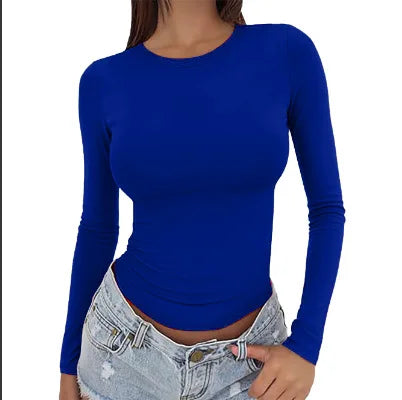 Slim Fit Longsleeve Top met Ronde Hals