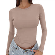 Slim Fit Longsleeve Top met Ronde Hals