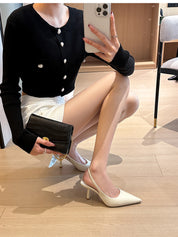 Slingback Pumps Dames | Wit, Zwart, Rood | Puntige Neus & Hak