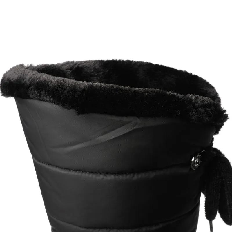 Hoge Gewatteerde Laarzen Dames met Voering | Winterlaarzen met Veters en Platte Zool