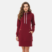 Dames sweater jurk met capuchon