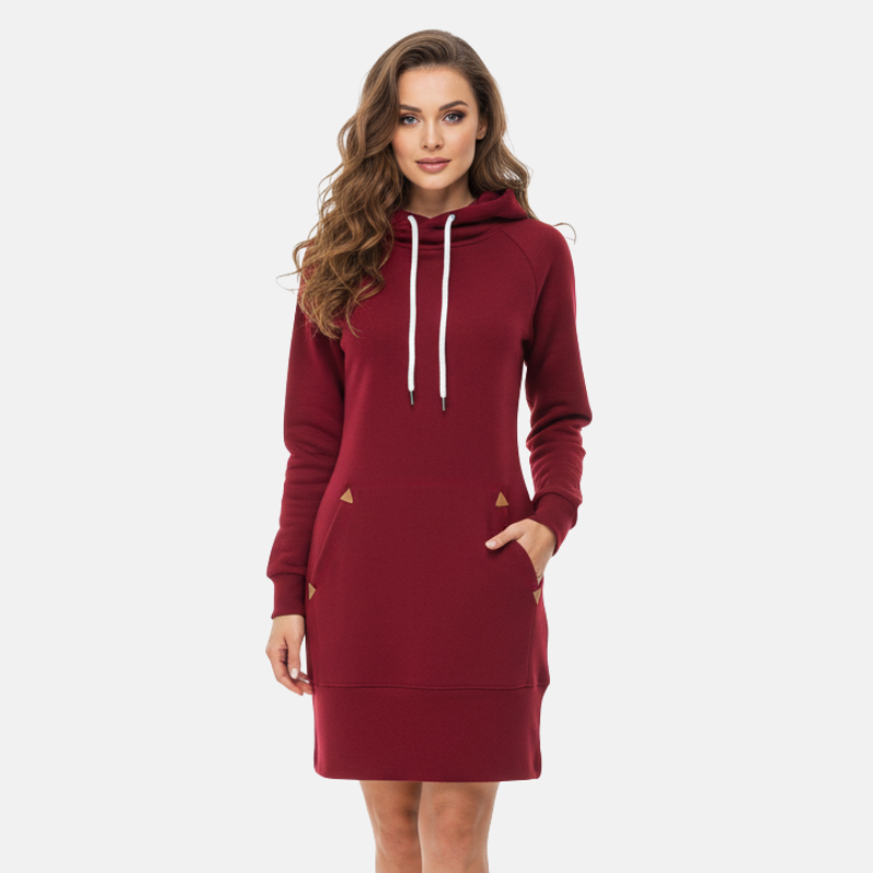 Dames sweater jurk met capuchon