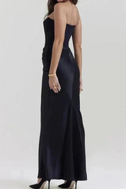 Satijnen Corset Galajurk met Beeldhouwend Silhouet