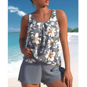 Dames tankini set tweedelig met bloemenprint