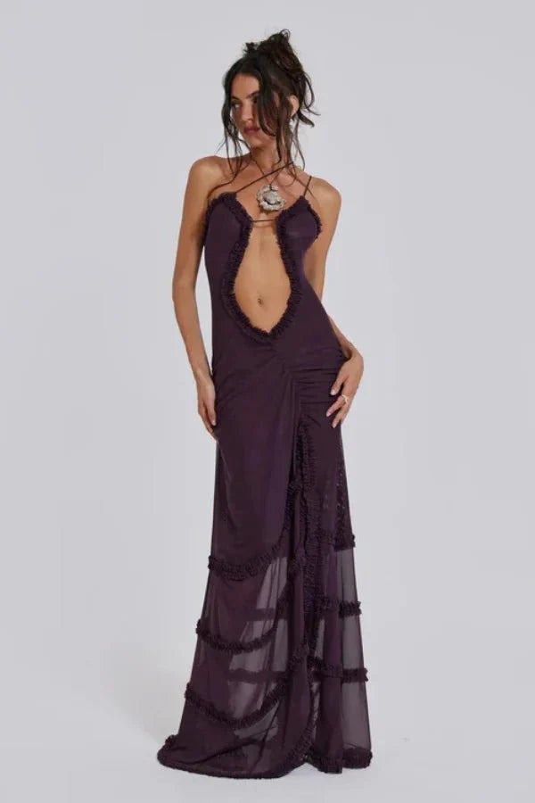 Mesh Zomerjurk met Ruche en Zwierig Silhouet