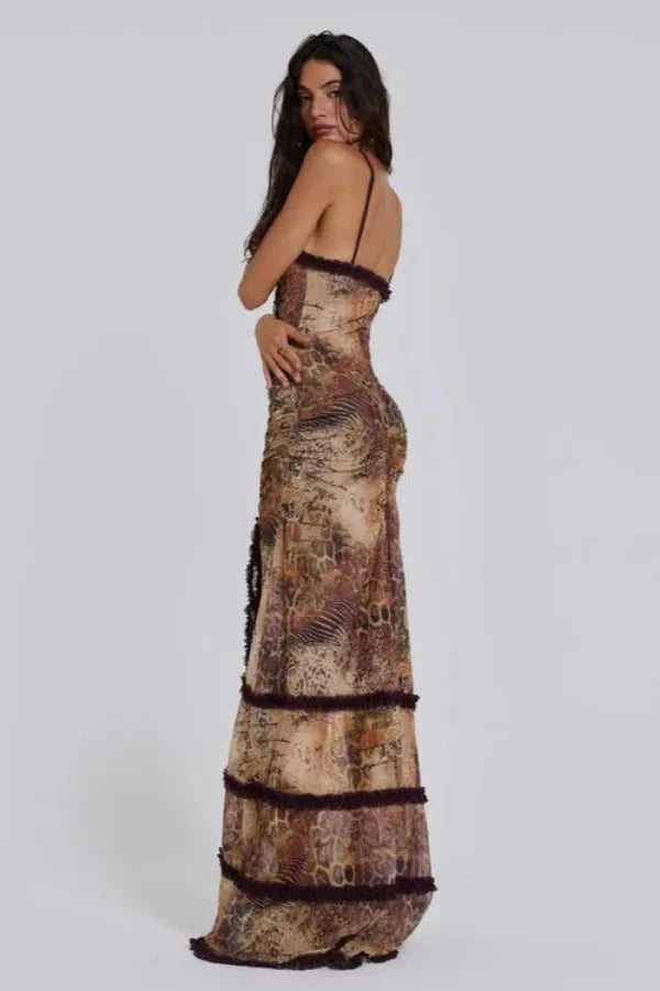 Mesh Zomerjurk met Ruche en Zwierig Silhouet