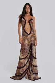 Mesh Zomerjurk met Ruche en Zwierig Silhouet