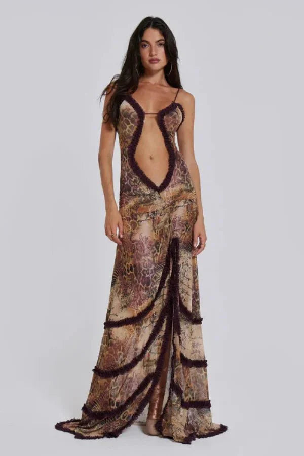 Mesh Zomerjurk met Ruche en Zwierig Silhouet