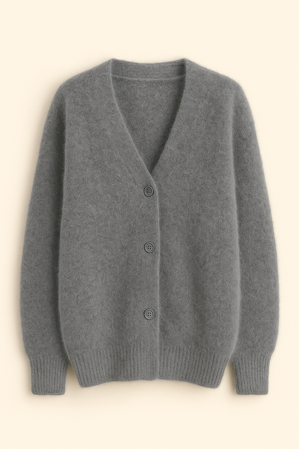Fluffy oversized dames cardigan | Pluizig gebreid vest met v-hals