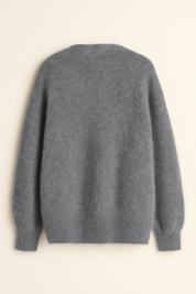 Fluffy oversized dames cardigan | Pluizig gebreid vest met v-hals