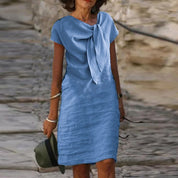 Dames zomerjurk midi met A-lijn en taille accent
