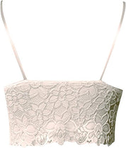 Women's mesh top with spaghetti straps and lace