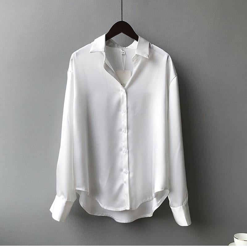 Women's silk blouse with classic collar