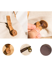 Dames canvas schoudertas | Crossbody met leren look band