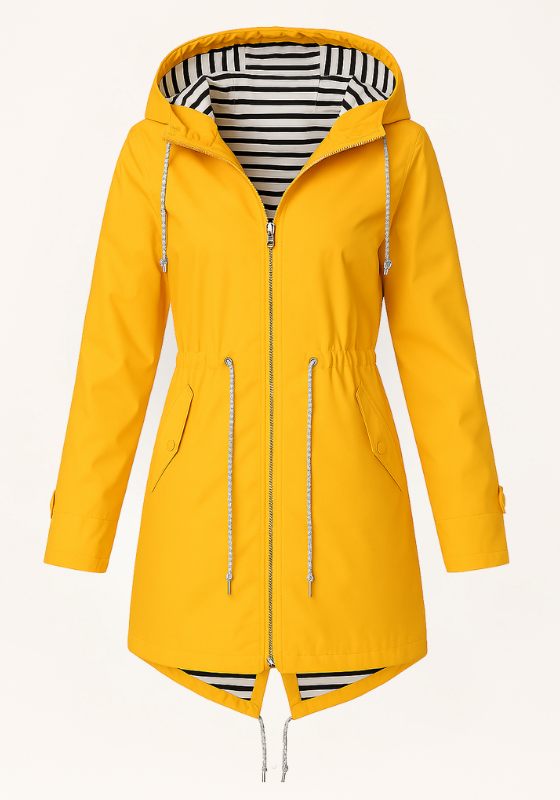 Dames regenjas | Parka met verstelbare taille en capuchon