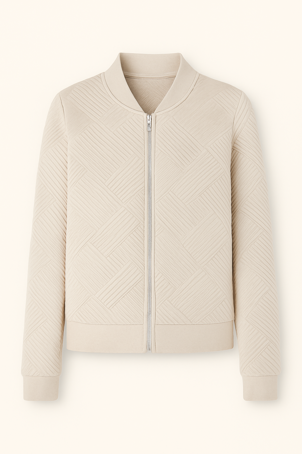 Dames zip-up shacket met geribbelde textuur en zakken