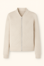 Dames zip-up shacket met geribbelde textuur en zakken