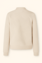 Dames zip-up shacket met geribbelde textuur en zakken
