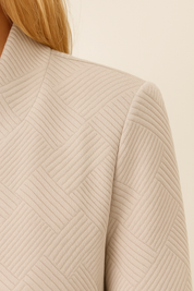 Dames zip-up shacket met geribbelde textuur en zakken