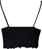 Women's mesh top with spaghetti straps and lace