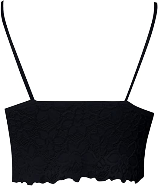 Women's mesh top with spaghetti straps and lace