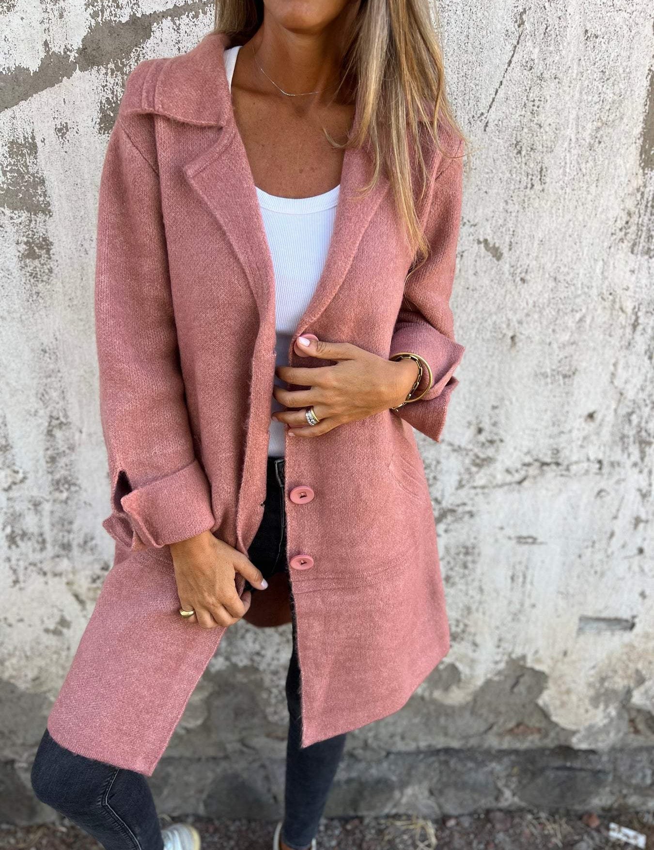 Dames Kort Vest met V-Hals | Fijn Gebreid Cardigan met Knoopsluiting