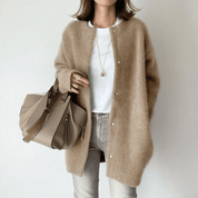 Lange dames winter cardigan | Zacht pluizig vest