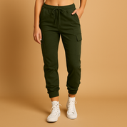 Dames cargo broek | Met steekzakken en elastische tailleband