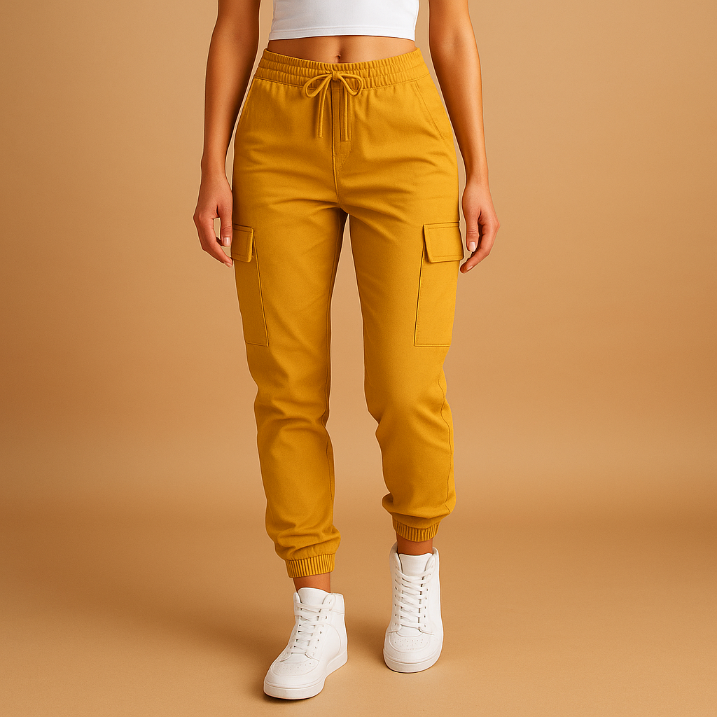 Dames cargo broek | Met steekzakken en elastische tailleband