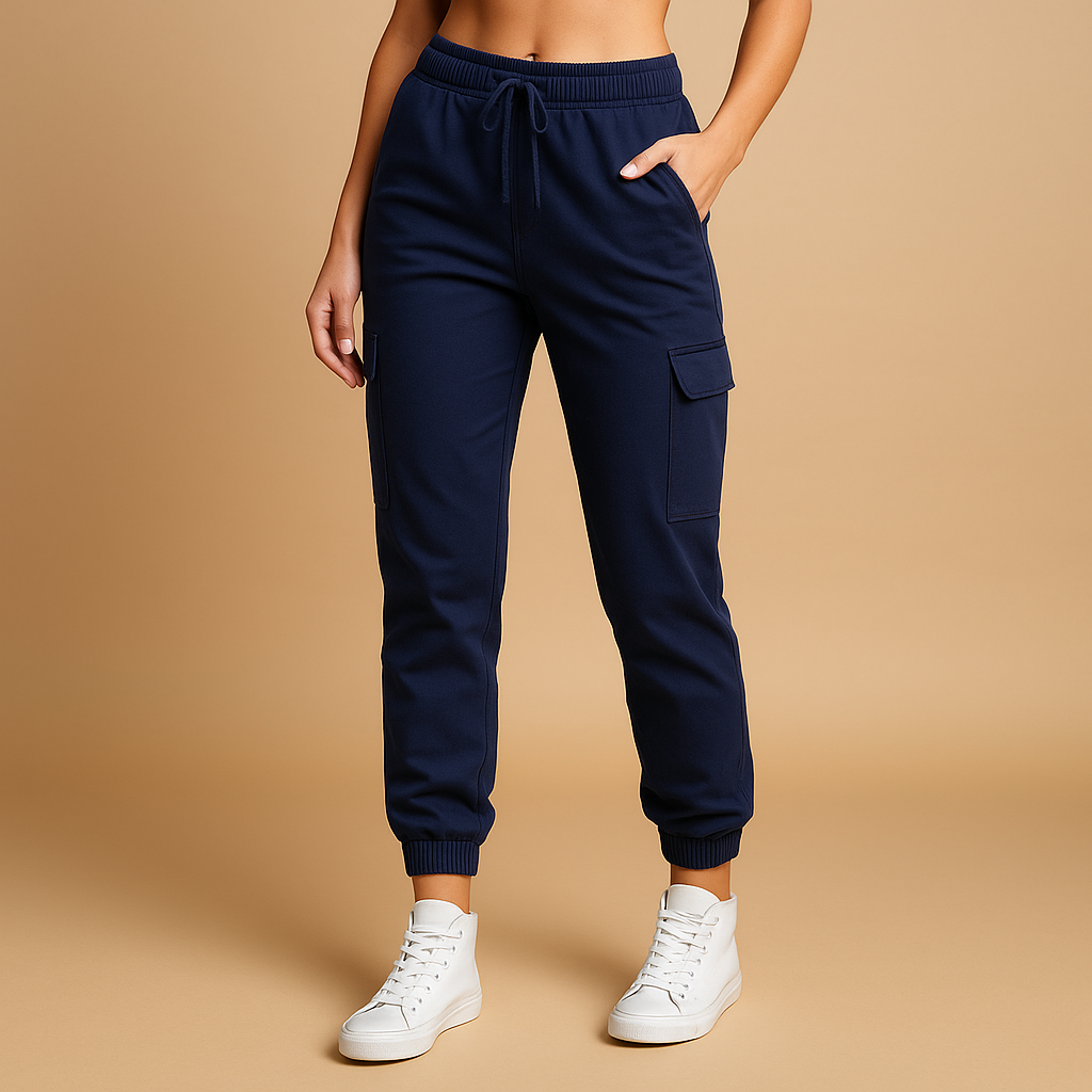 Dames cargo broek | Met steekzakken en elastische tailleband