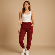 Dames cargo broek | Met steekzakken en elastische tailleband